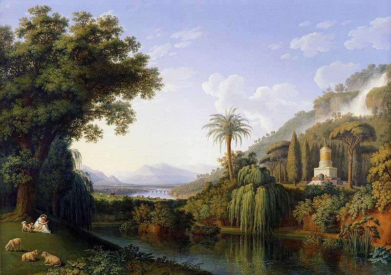 Jacob Philipp Hackert Landscape with Motifs of the English Garden in Caserta